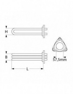 COMENDA boiler heating element 6000W, OEM110349 3455471 2