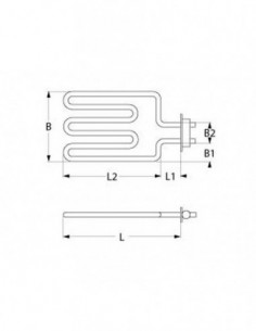 black and white Thermoplan heating element TS 2.7 KW with seal PN:79043335#CC 