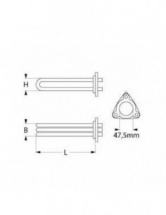 ELETTROBAR, HOBART heating element 4500W for boiler. 2