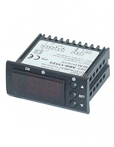 Electronic controller AKO type 13123 58x25.4mm 230 V voltage AC NTC relay outputs 1 NO-12A(9) NTC