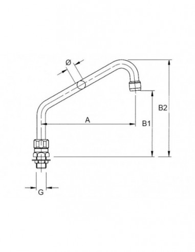 inlet spout connection 1/2" ET tube ø 18mm