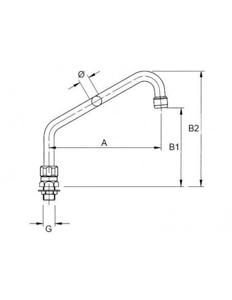 inlet spout connection 1/2" ET tube ø 18mm