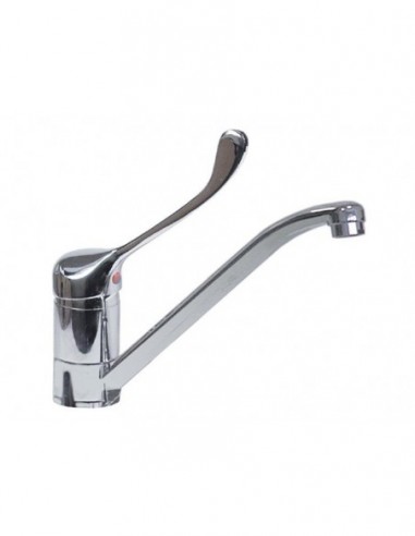 Single lever monobloc tap long lever action