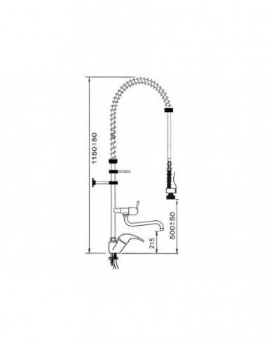 Pre-rinse unit with single lever monobloc tap,...