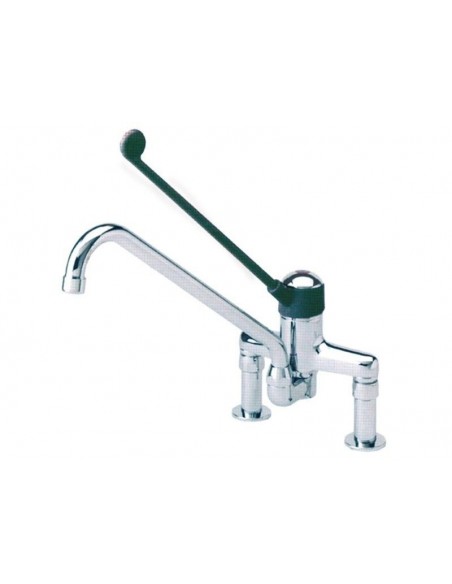 Single lever bridge mixer tap long lever ceramic cartridge ø 40mm spout length 200mm
