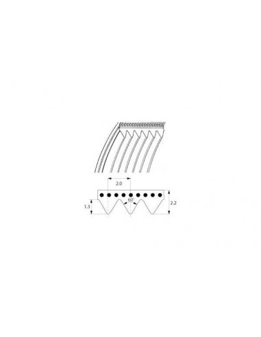 Poly-v belt - profile TB2.34 J431 for SIRMAN,...