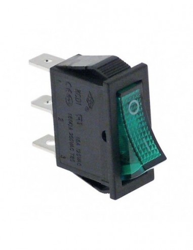 Rocker switch mounting green 1NO/indicator