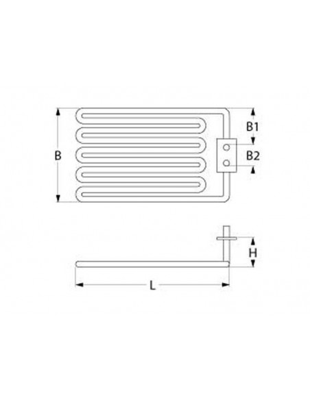 Heating element griddle, tilting bratt pan, 1900W 400V Kuppersbusch,