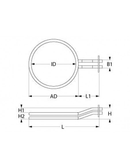 Zanussi convection oven heating element 8000W, 400V