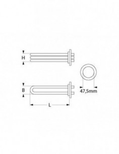 Meiko dishwashing tank heating element 9000W, 230V 2