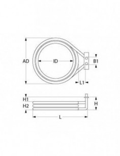 Wiesheu Wiwa convection oven heating element 8000W, 380V 2