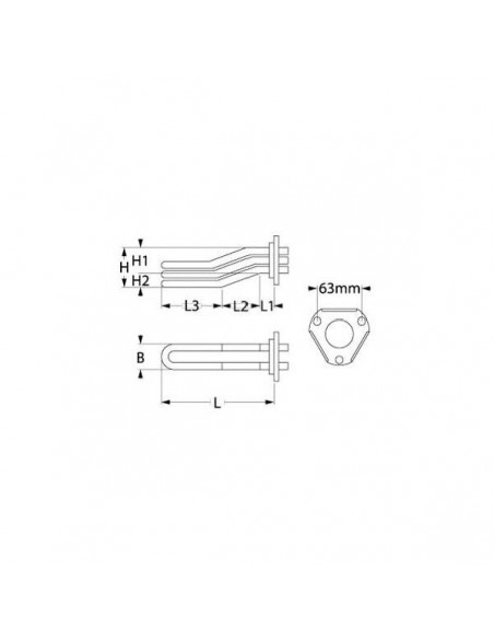 SPAZIALE boiler heating element 2800W