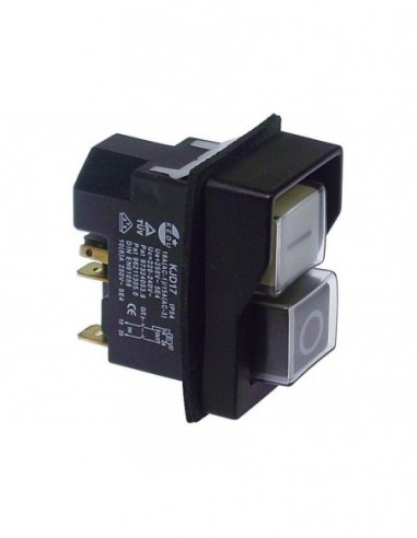 Push switch KJD17, black/white 2NO/A1 250V 10A