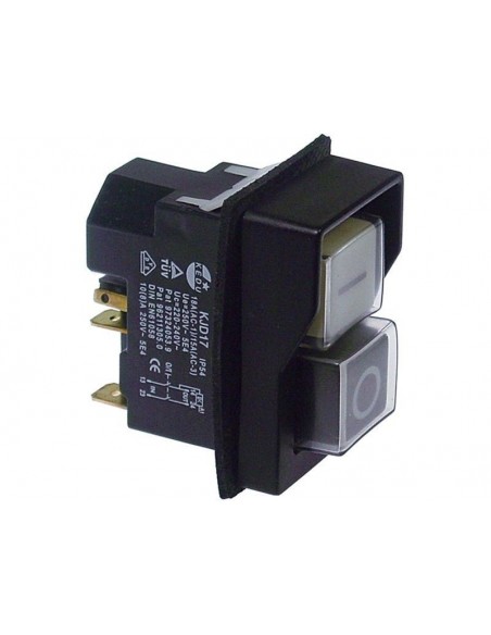 Push switch KJD17, black/white 2NO/A1 250V 10A