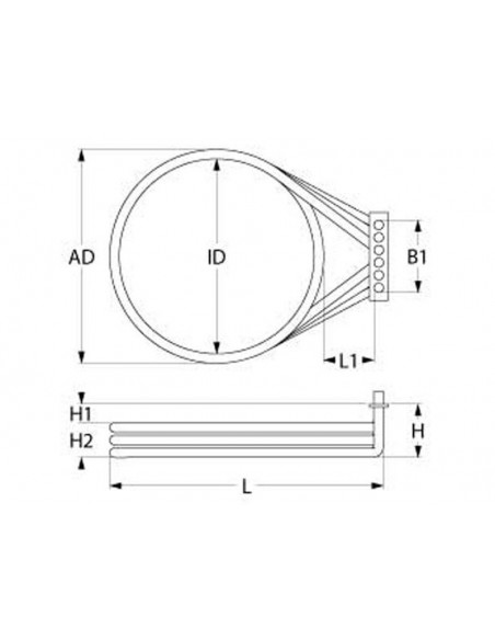 Convection heating element 7500 W, 230 V for Ambach, Lainox, Mareno