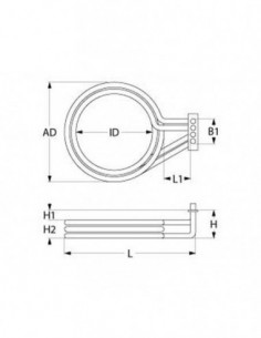 Kuppersbusch convection oven heating element 4800W, 230V 2