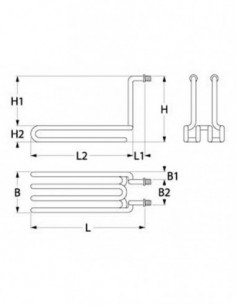 Lotus fryer heating element 2500W, 230V 2