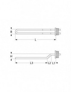 GGX immersion heating element 600W, 400V 2