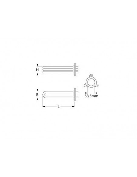 Rosinox dishwasher boiler heating element 4000W, 230V