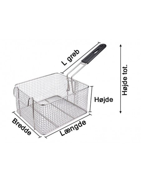 Palux Fryer basket L1 295mm W1 200mm H1 125mm