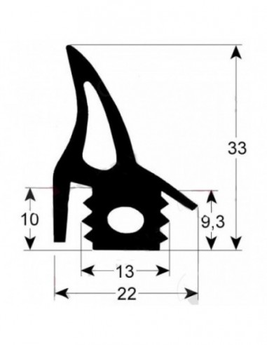 ELOMA door seal profile 2690 L 2920mm