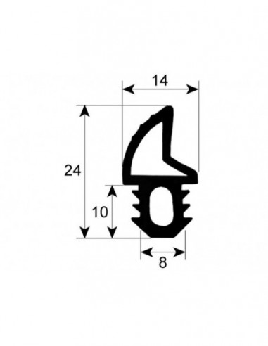 Piron, Mastro Oven door seal profile 2755 Qty by meter