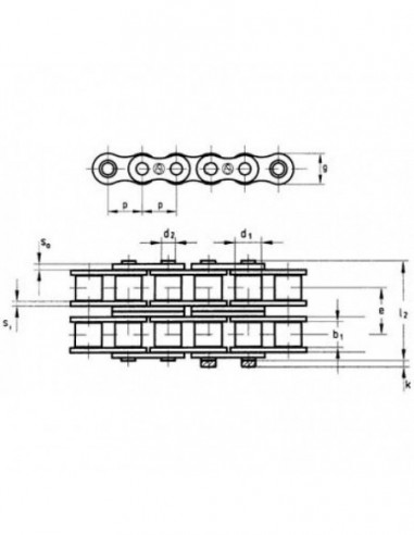 Chain DIN/ISO 08 B-2 splitting 1/2"