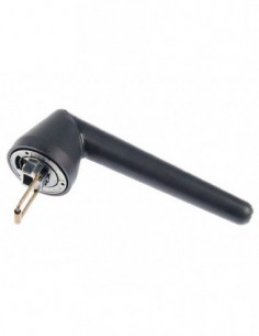 Door handle black plastic round